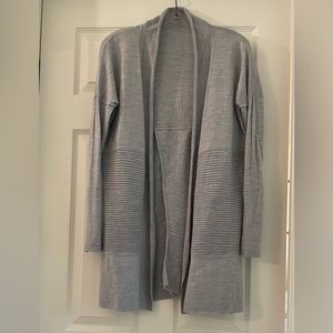 Lululemon Bluish Grey Open Split Hem Cardigan with Ribbing
